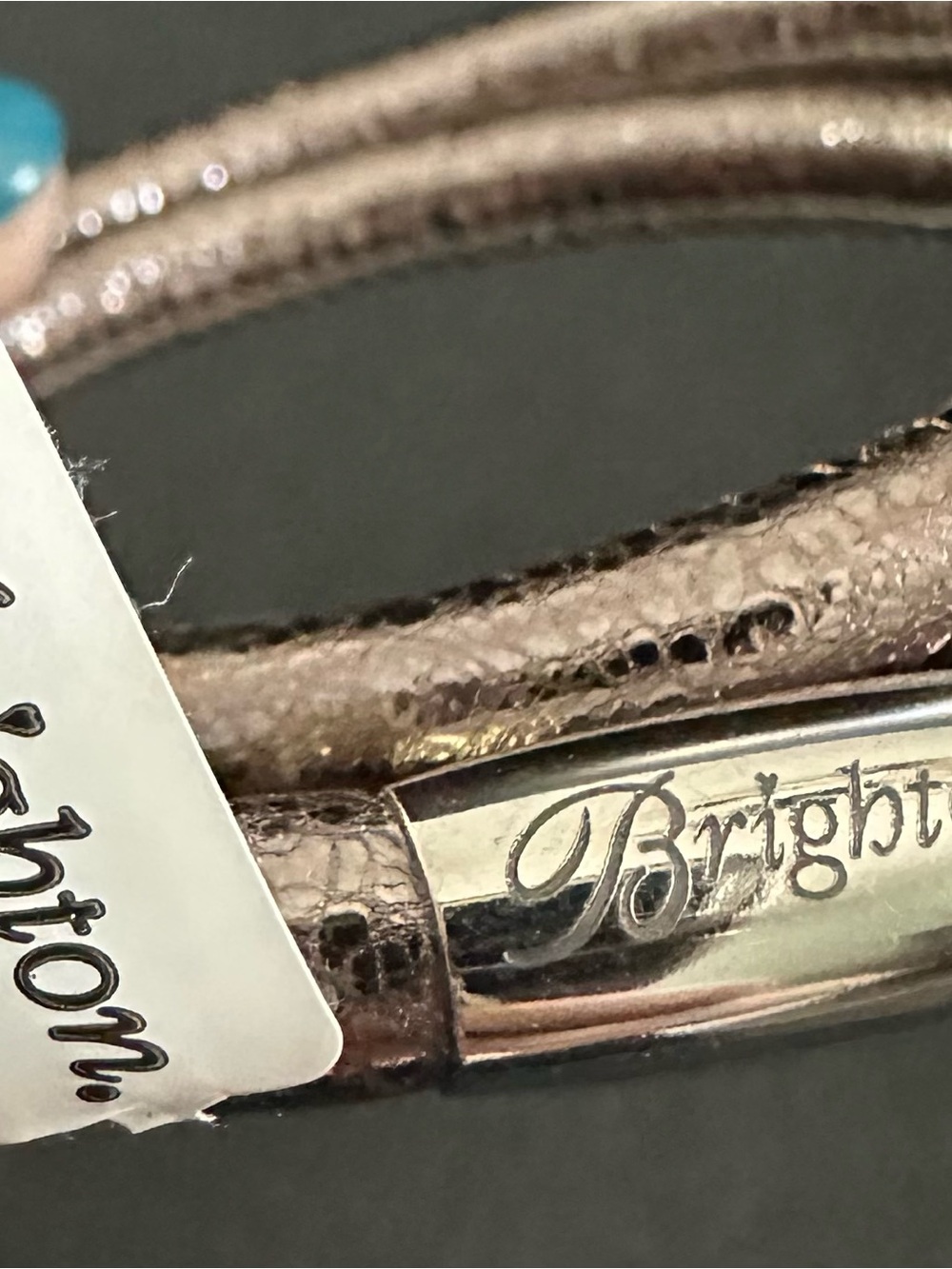 Brighton Pair of Gold and Silver Woodstock Metallic Leather Wrapped Bracelets - Picture 5 of 8